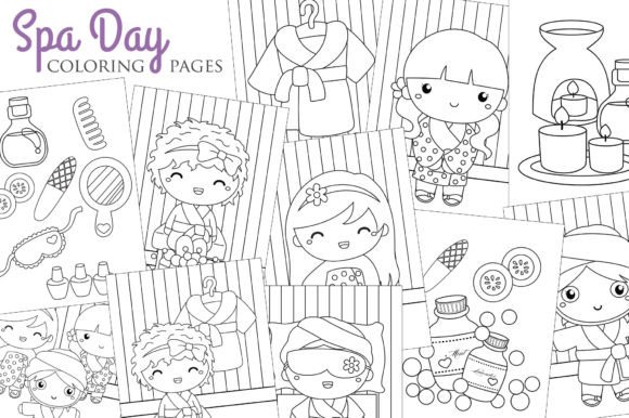 Download Kids Girl Spa Beauty Treatment Coloring - Beauty Collection