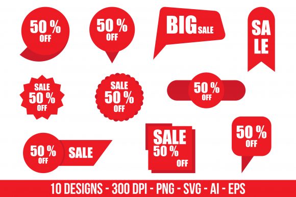 Download Discount Stickers Clipart Set. - Set Collection