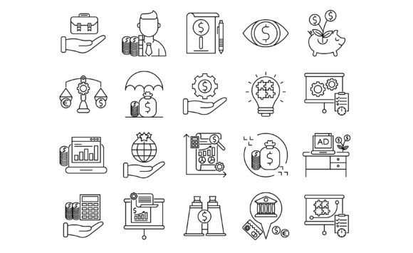 Download Icons Set of Market and Economics - Set Collection