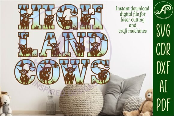 Download Highland Cow Alphabet 56 Letter Set - Set Collection
