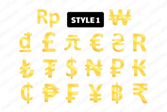 Download Gold Currency Money Icon Sign Symbol Set - Set Collection
