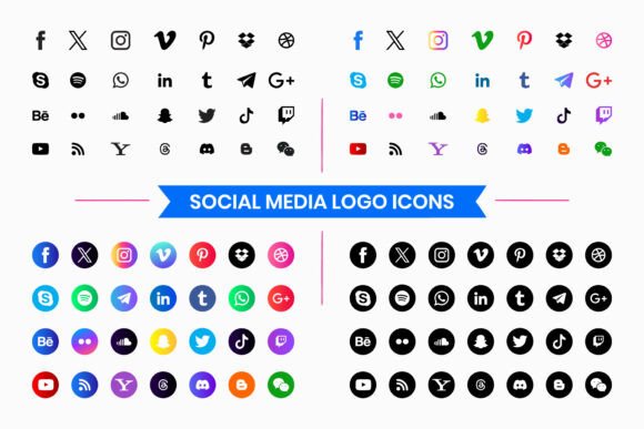 Download Social Media Logo Icons Set - Set Collection