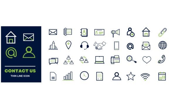 Download Set of Simple Contact Us Icons - Set Collection