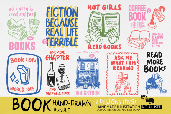 Download Book Hand-Drawn PNG Bundle - Book Collection