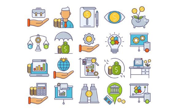 Download Icons Set of Market and Economics - Set Collection