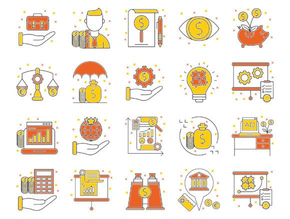 Download Icons Set of Market &amp; Economics - Set Collection