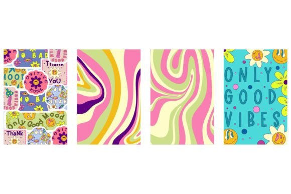 Download Rave Trippy Poster Set with Patches - Set Collection