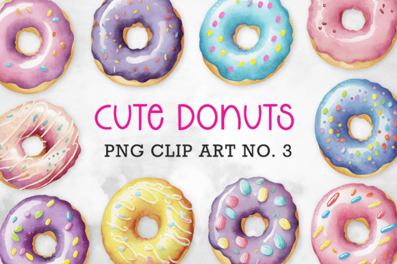 Download Cute Donut Clip Art Set 3 - Set Collection