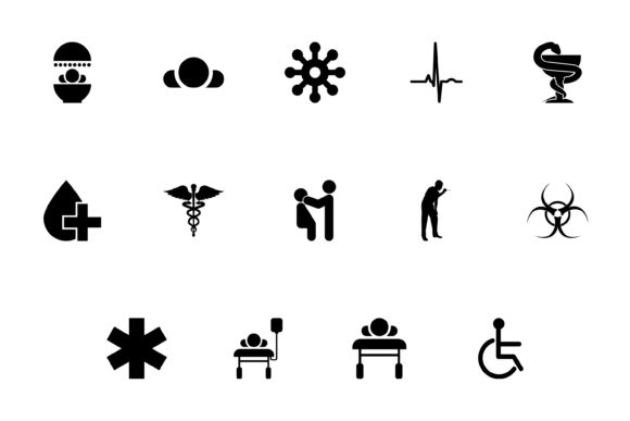 Download Medical Symbol Treatment Concept Black Set - Set Collection