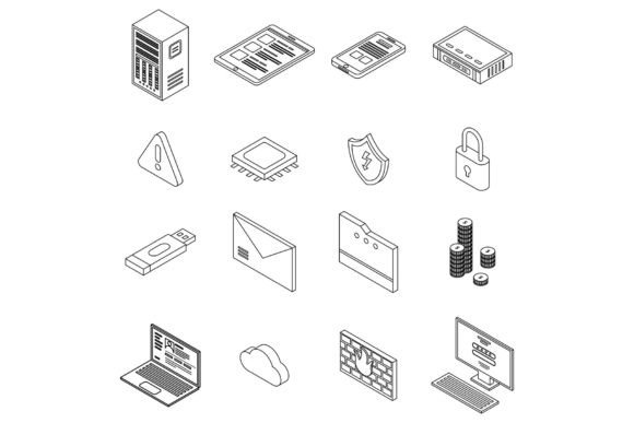 Download Firewall Security Icons Set Vector - Set Collection