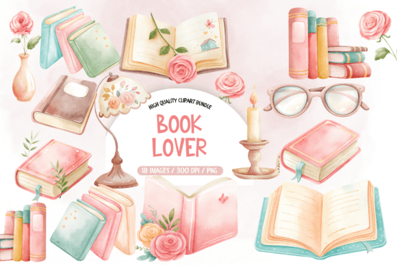 Download Aesthetic Book Lover Clipart - Book Collection