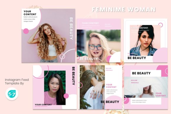 Download Instagram Feed Template - Feminime Woman - Feminime Collection