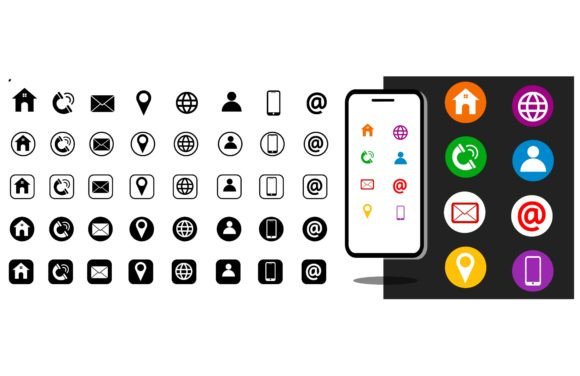 Download Contact Us Line Icons Set - Set Collection