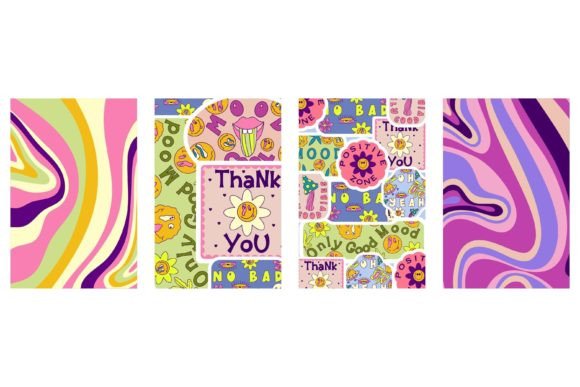 Download Rave Trippy Poster Set with Patches - Set Collection