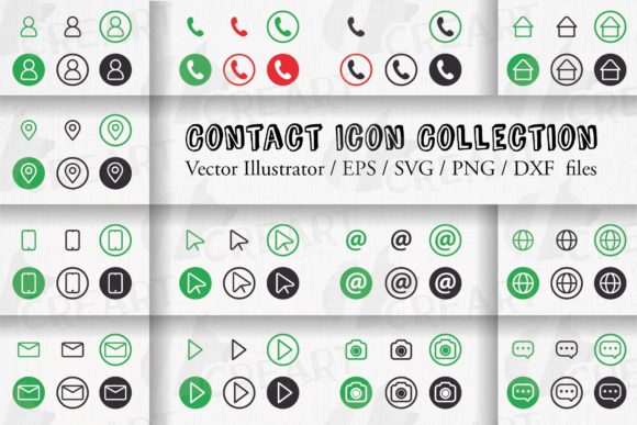 Download Contact Icon Set for Business Card Desig - Set Collection